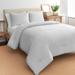 3PC Reversible Percale Cotton Solid Pattern Comforter Set - Boutique Living