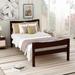 Twin Size Wood Platform Bed with Headboard and Wooden Slat Support