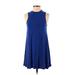 Forever 21 Casual Dress - A-Line Mock Sleeveless: Blue Solid Dresses - Women's Size Small