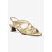 Women's Tristen Sandal by Easy Street in Gold Satin (Size 9 M)