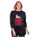 Plus Size Women's Peanuts Women's Crewneck Sweatshirt Black XMAS Snoopy by Peanuts in Black Xmas Snoopy (Size 1X)