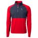 Men's Cutter & Buck Red/Navy Ole Miss Rebels Adapt Eco Knit Hybrid Recycled Quarter-Zip Pullover Top