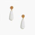 J. Crew Jewelry | Nwt J Crew Beaded Teardrop Earrings | Color: Gold/White | Size: Os