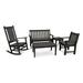 POLYWOOD Vineyard 5-Piece Outdoor Bench and Rocking Chair Set