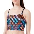 PUMA Damen Swimwear Formstrip Longline Top Bikini, Multi Coloured Black, XS EU