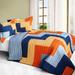 Colorful Wave Brand New Vermicelli-Quilted Patchwork Quilt Set Full/Queen