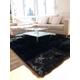 Black Super Soft Shaggy Rug Whisper Living Room Rugs Bedroom Solid Design Mat