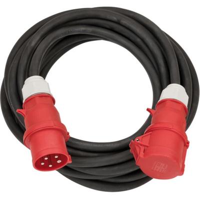 CEE-Stecker und CEE-Kupplung mit Verschlusskappe IP44 10m schwarz H07RN-F 5G