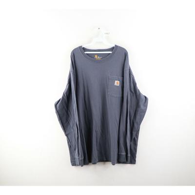 Carhartt Shirts | Vintage Carhartt Mens 2xl Faded Spell Out Patch Long Sleeve T-Shirt Steel Blue | Color: Blue | Size: 2xl