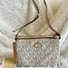 Michael Kors Bags | Michael Kors Fulton Ew Mk Signature Shoulder Crossbody Bag Vanilla Acorn | Color: Cream/White | Size: 9” (L) X 6.5” (H) X 1.25”