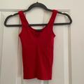 Brandy Melville Tops | Brandy Melville Tank Top Ribbed. Red. One Size | Color: Red | Size: One Size Brandy Melville