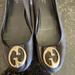 Gucci Shoes | Gucci Women's Black Leather Ballet Flats Size 36.5 Made In Italy Gg Logo. | Color: Black | Size: 6.5