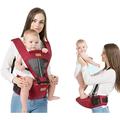 Baby Carrier Ergonomic with Hip Seat Child Carrier Backpack for ToddlerBaby Sling Wrap Newborn, Summer Breathable and Soft (red) (Color : Red)