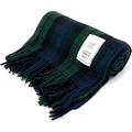 Large Merino Wool Tartan Throw Blanket 100% Wool 184cm x 164cm (Black Watch)