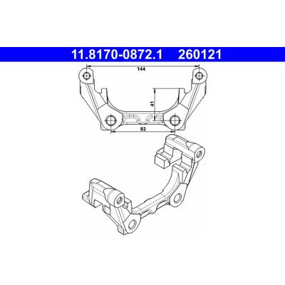 ATE Halter, Bremssattel hinten rechts links für RENAULT 440010015R 7701206687 11.8170-0872.1 Image