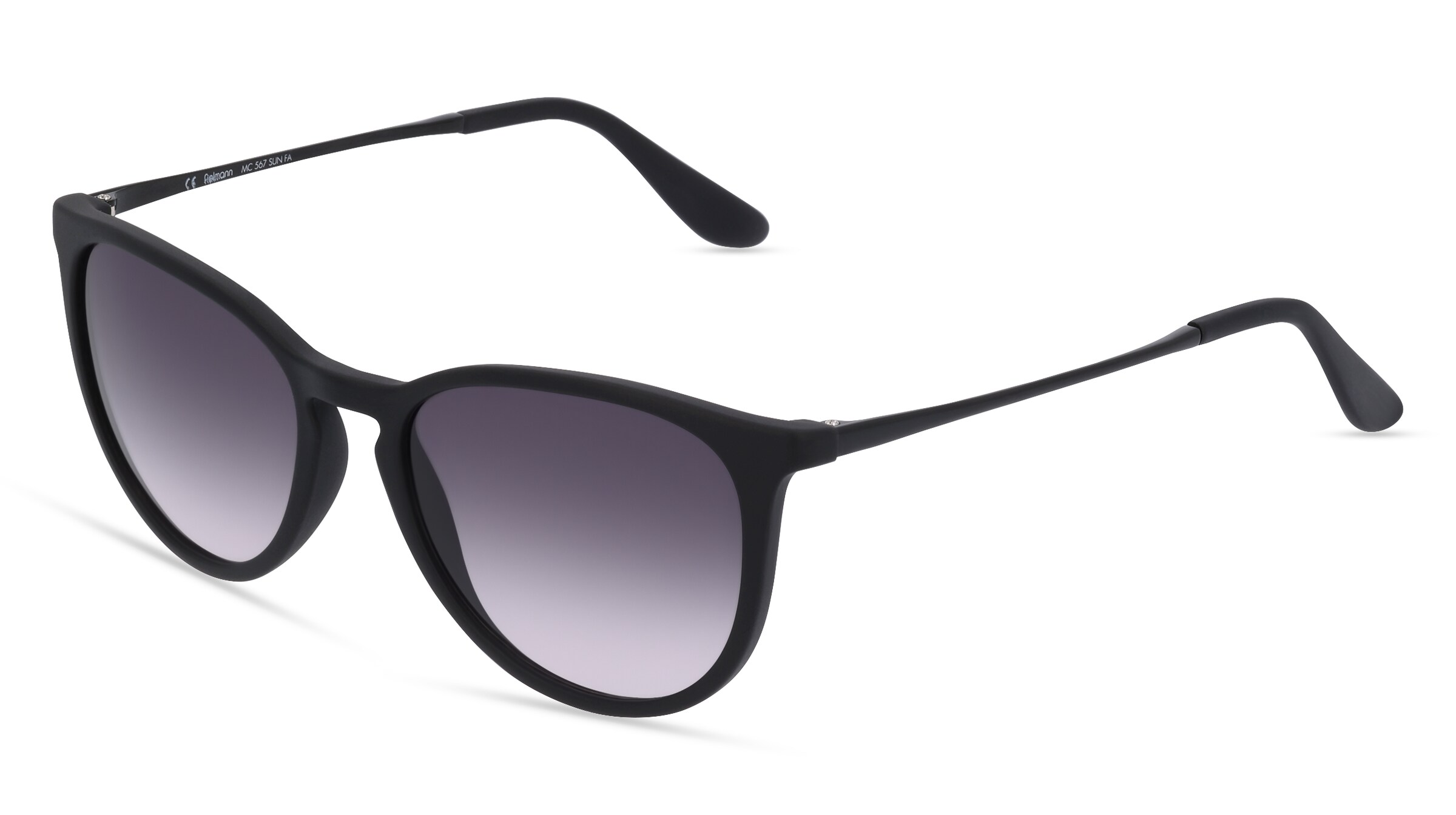 Fielmann MC 567 SUN FA FRANCIS Unisex-Sonnenbrille Vollrand Panto Propionat-Gestell, schwarz