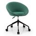 Costway Adjustable Swivel Accent Chair Vanity Chair with Round Back-Green