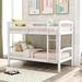 Twin Over Twin Bunk Bed with Ladder and Full Length Guardrails, Bunk Bed Solid Wood Two Individual Beds