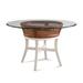 Braxton Culler Boone Dining Table Wood/Glass/Wicker/Rattan in White/Brown | 29 H x 48 W x 48 D in | Wayfair 1017-075/GL0999-098/HAVANA/FROSTWHITE