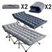 JTANGL 2PK Folding Camping Cot for Adults, Heavy Duty Outdoor Sleeping Cot Bed, Cotton in Blue/Gray | 14 H x 28 W x 75 D in | Wayfair
