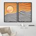 IDEA4WALL Framed Canvas Print Wall Art Set Geometric Neon Shining Sun Ocean Seascape Abstract Shapes Illustrations Modern Art Decorative Colorful For | Wayfair