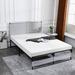 Latitude Run® Metal Platform Bed w/ Fabric Headboard Metal & Upholstered/Metal | 40 H x 76 W x 80 D in | Wayfair 1B4D0C6A39A3452F8BD1FE42F3DDBEBE
