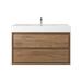 Loon Peak® Moreno 42 Inches Sage Wall Mounted Vanity Base w/ Noble Reinforced Acrylic Top Wood in Brown | 27 H x 42 W x 19.6 D in | Wayfair