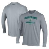 Men's Under Armour Gray Notre Dame Fighting Irish Baseball Performance Long Sleeve T-Shirt
