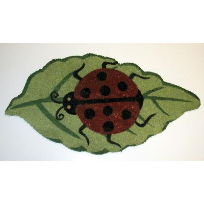 Ladybug Leaf Shape Coir Mat With Vinyl Backing Floor Coverings by Nature Mats by Geo in Multi