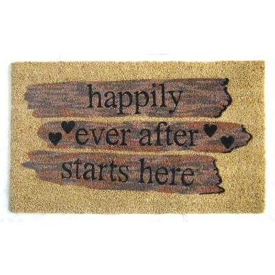 Happily Ever After Coir Mat With Vinyl Backing Floor Coverings by Nature Mats by Geo in Multi