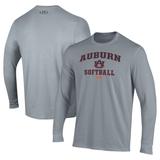 Men's Under Armour Gray Auburn Tigers Softball Performance Long Sleeve T-Shirt