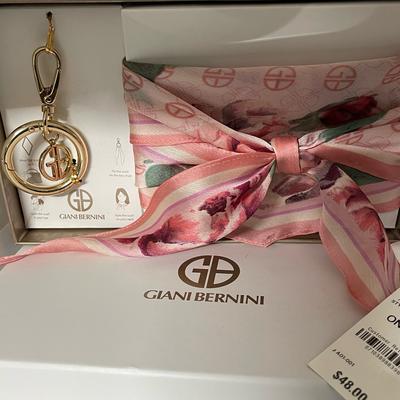 Giani Bernini Accessories | Bnwt Tie Scarf With Key Chain Gold And Blush Color | Color: Gold/Green | Size: Os
