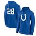 Women's Fanatics Branded Jonathan Taylor Royal Indianapolis Colts Player Icon Name & Number V-Neck Pullover Hoodie