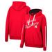 Women's Colosseum Scarlet Nebraska Huskers Serena Oversized Sleeve Striping V-Neck Pullover Hoodie