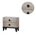 Nightstand With 2 Drawers Storage in Cream Finish