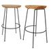 Set of 2 Brown and Black Bar Stools with Curved Seat 30.5"