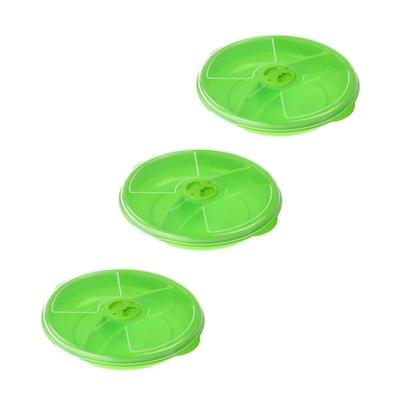 YBM Home Two Compartment Microwave Tray with Cover