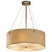 Textile - Finials 6-Light LED 24" Drum Pendant - Cylinder - Cream - Ni