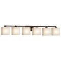 Fusion Regency 6-Light LED Rectangular Bath Bar - Weave - Bronze