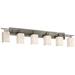 Fusion - Aero 6-Light LED Square Bath Bar - Flat Rim - Ribbon - Nickel