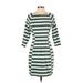 Gap Casual Dress - Sheath: Green Color Block Dresses - Women's Size Small