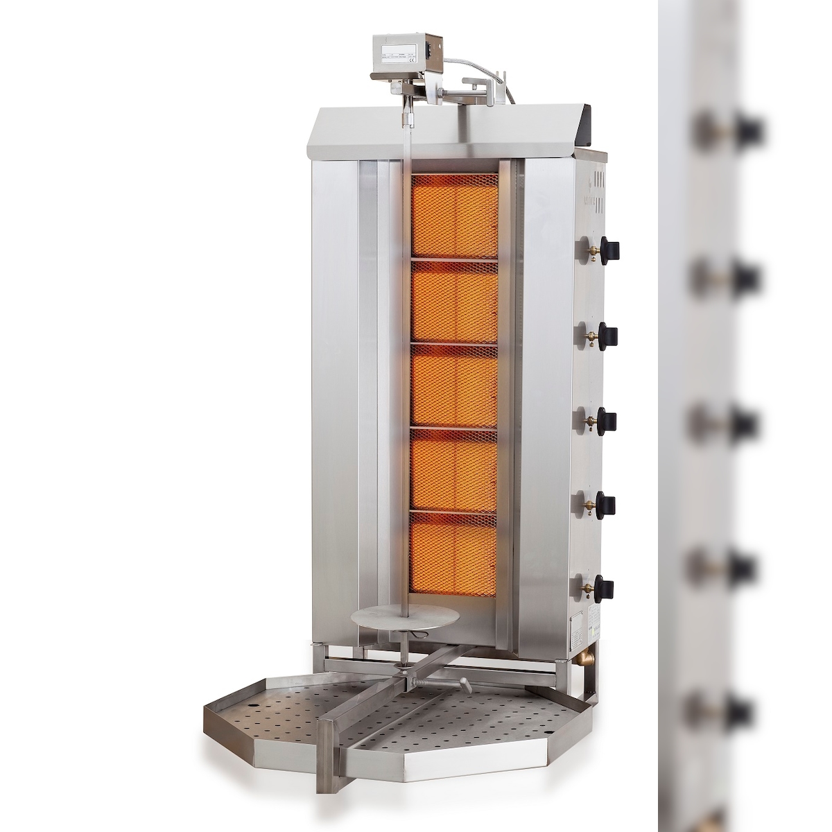 Chefgastro Gyros Grill Gas Motorposition oben 5 Heizzonen BxTxH 565x600x1280mm Image