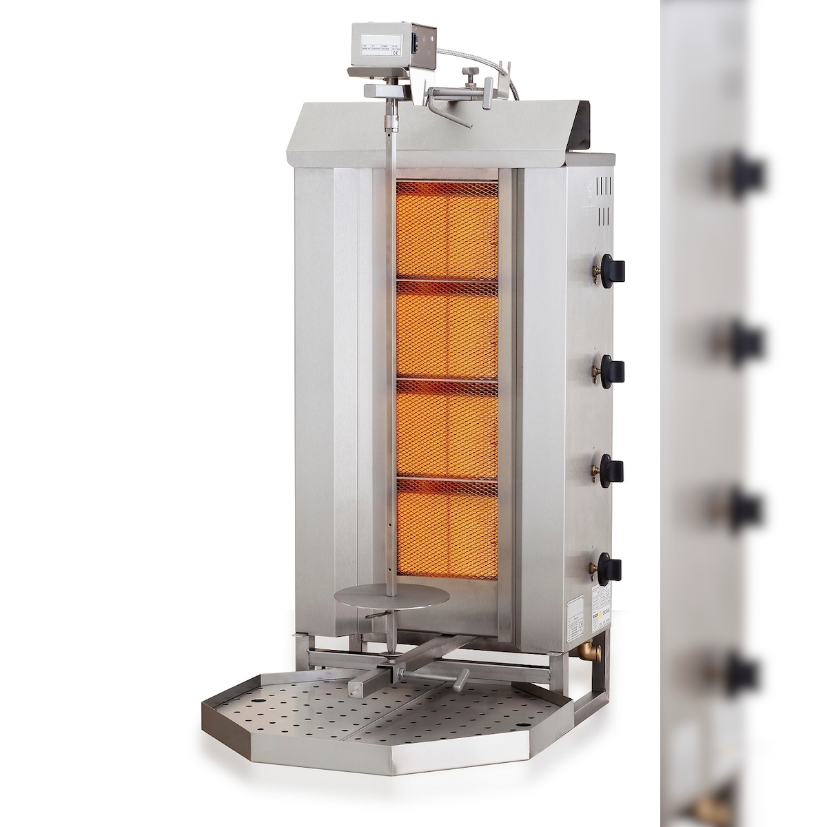 Chefgastro Gyros Grill Gas Motorposition oben 4 Heizzonen BxTxH 515x550x1120mm Image
