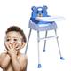 Highchair for Babies,4in1 Baby Highchair Infant High Feeding Seat Toddler Table Chair Adjustable Height 21—73cm (Blue)