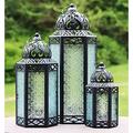 Vela Lanterns Moroccan Style Decorative Candle Lantern Set of 3, Clear