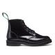 SOLOVAIR Hi-Shine 6 Eye Astronaut Derby Boots Black Leather – Unisex