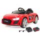 JAMARA 461806 Ride-on Audi R8 Spyder 18V Einhell Power X-Change inkl. Starter Set-Schnellwechsel-Akku System, offiziell lizenziert, Bluetooth, Elektroauto, rot