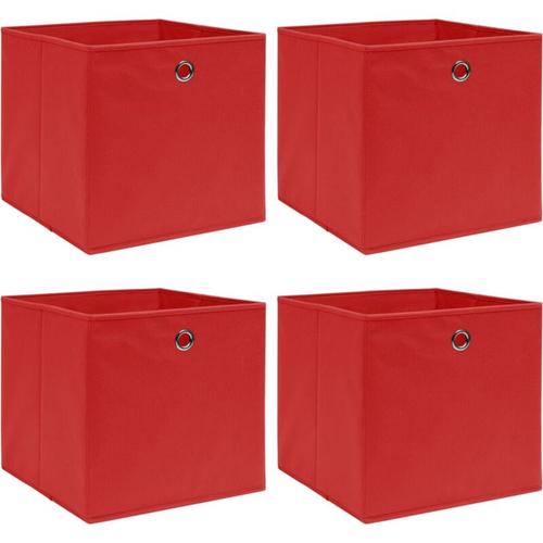 4 Stk. Aufbewahrungsboxen,Werkzeugaufbewahrung Rot 32×32×32 cm Stoff vidaXL