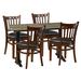 4-Person Dining Set - Top W/Chair Wood/Upholstered in Brown Restaurant Furniture by Barn Furniture | 28 H x 30 W x 48 D in | Wayfair