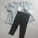 Jessica Simpson Matching Sets | Jessica Simpson New Turquoise Striped Top & Charcoal Ribbed Leggings | Color: Blue/Gray | Size: 2tg